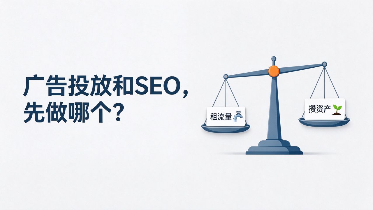 广告投放和 SEO 先做哪个 - 租流量与攒资产天平